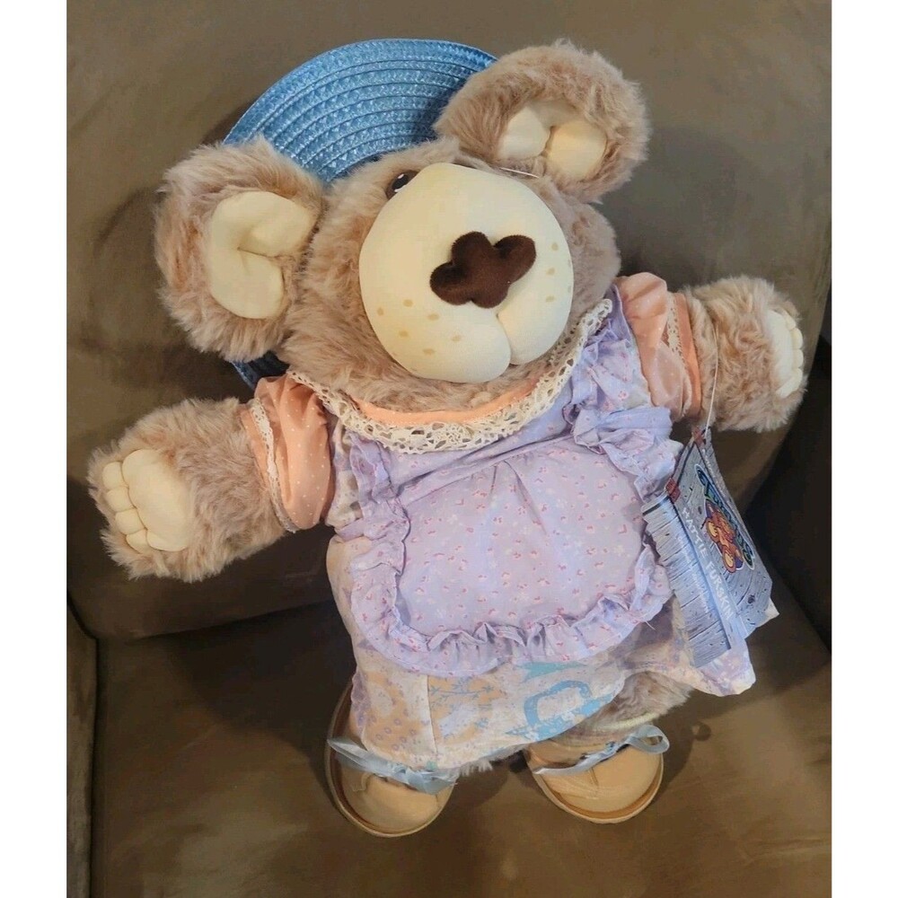 Vintage Hattie Furskins Plush Bear Cabbage Patch Xavier Roberts 22" Coleco